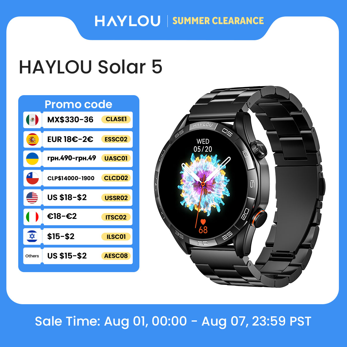 Hybrid Smartwatch - HAYLOU Solar 5 音声通話スマートウォッチ 1.58インチ AMOLEDディスプレイ
