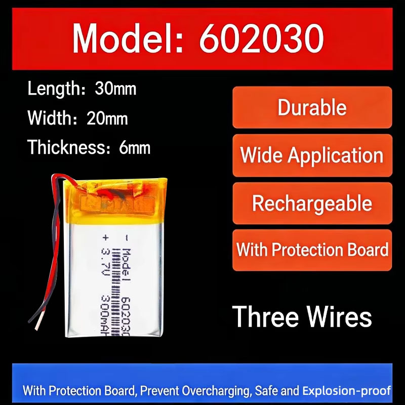 Watch Smartwatch - 3.7V 300mAh 602030 リチウム電池 リチウムポリマー電池 ワイヤレスBluetoothヘッドセット