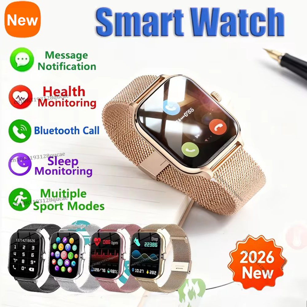 Smartwatch Watches Birthday Gift For Men - 2026 スマートウォッチ男性女性腕時計スマートウォッチメッセージフィットネスモニターブレスレット誕生日ギフト電子時計 Android IOS 用