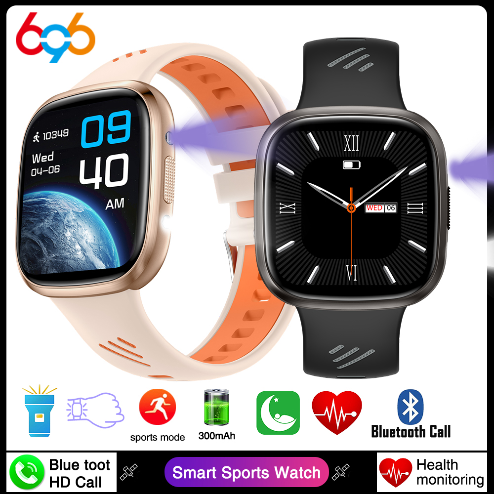 Smartwatch Purple Watches For Women - スマートウォッチ男性用 BT通話 LED懐中電灯 アウトドア健康モニター 女性用スマートウォッチ 保護機能付き