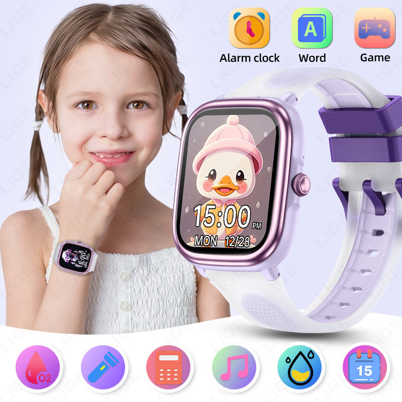 Smartwatch Watches For Kid Boy - LIGE キッズスマートウォッチ 1.83 インチ心拍数睡眠モニタースポーツスマートウォッチ音楽ゲーム目覚まし時計子供用腕時計男の子女の子ギフト