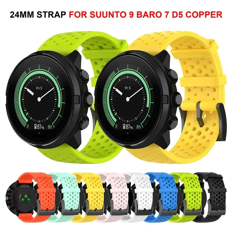 Hybrid Smartwatch - 24mmシリコンバンド SUUNTO 7 9 Baro D5スマートウォッチ交換用リストバンド