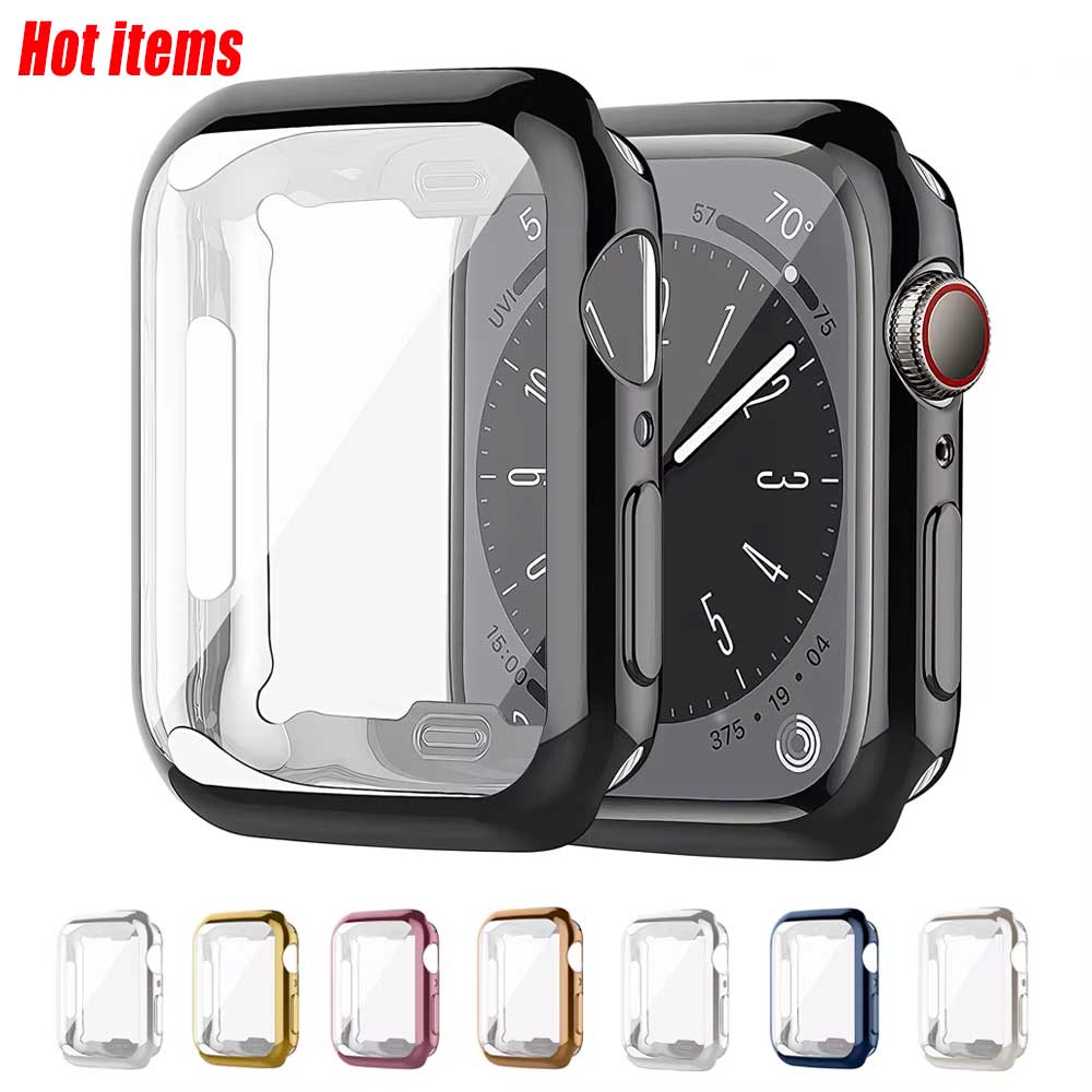 Smartwatch Watches Price - Apple Watch用シリコンスクリーンプロテクター,バンパーケース,iwatchシリーズ3、4、5、6、se、7、8、9、44mm、40mm、45mm用バンパー41mm, 42mm, 46mm, 38mm