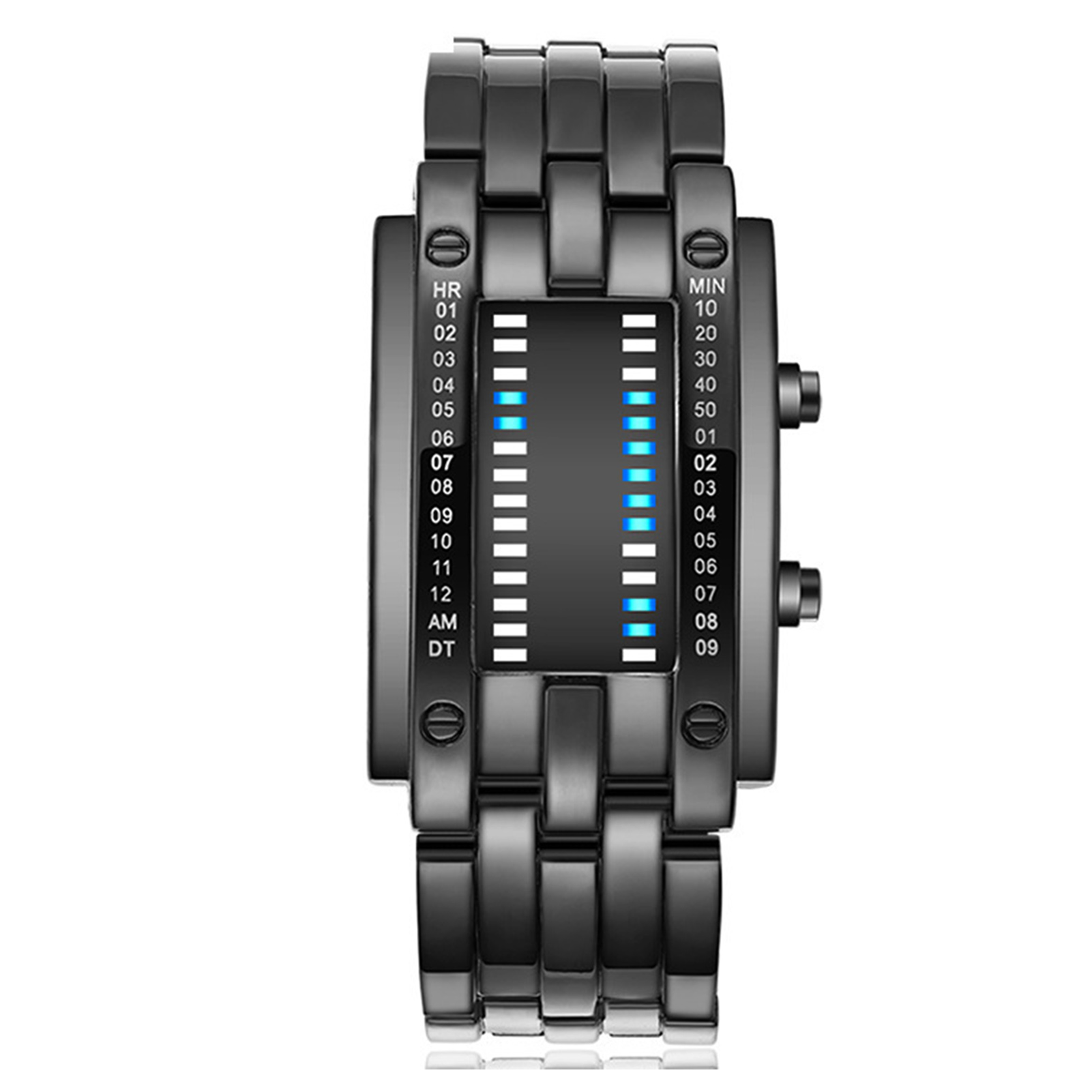 Smartwatch Premium Watches For Men - プレミアムバイナリマトリックスブルー LED デジタル電子時計防水男性女性クラシックファッショナブルな未来技術バイナリ時計