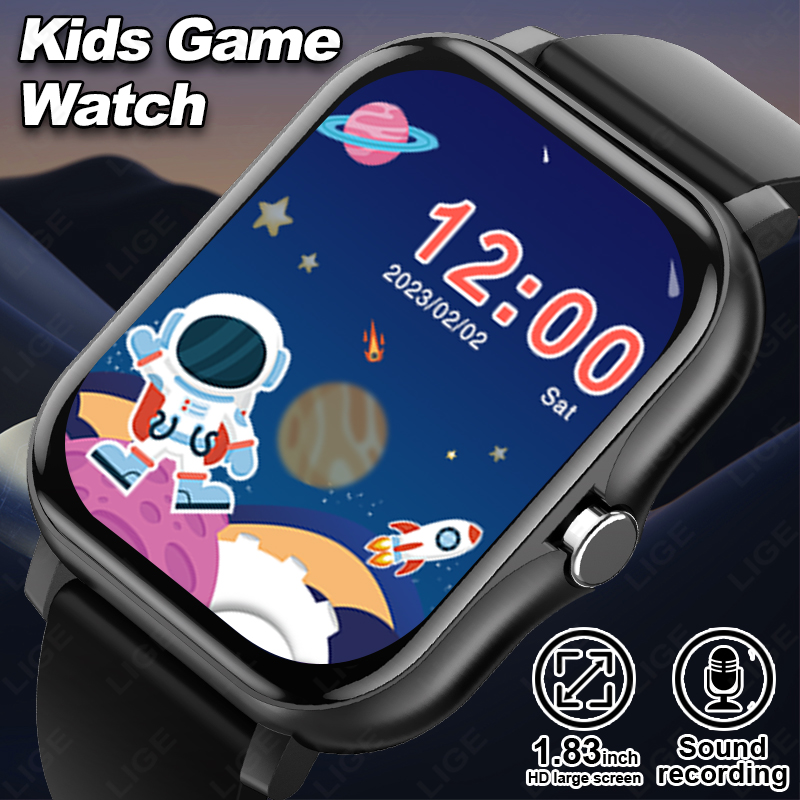 Smartwatch Digital Watches For Kid Boy - LIGE 2025 オーディオブック子供スマートウォッチファッションスポーツガールズボーイズゲームスマートウォッチ子供防水電子時計学生ギフト