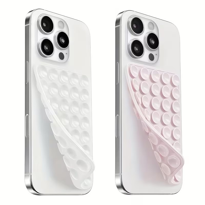 Watch Es - 2個パック シリコン製吸盤式スマホホルダー – 角度調整可能、シャワー、ジム、ヨガ、メイク、観戦に最適