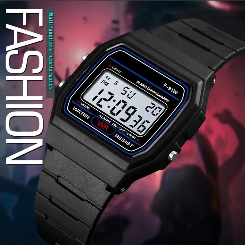 Silicone Sport Band - スポーツ LED デジタル腕時計男性女性子供用シンプルな小さな正方形ダイヤル子供電子時計シリコンバンドファッションメンズ腕時計