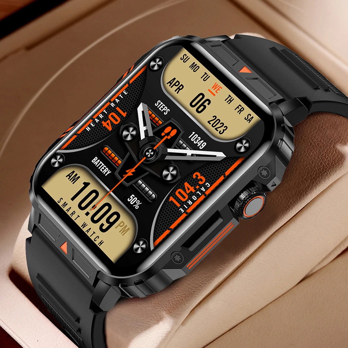 Hybrid Smartwatch - 2026 高級軍事スマートウォッチ男性健康モニターワイヤレス通話フィットネス時計スポーツ防水スマートウォッチ女性用 Android