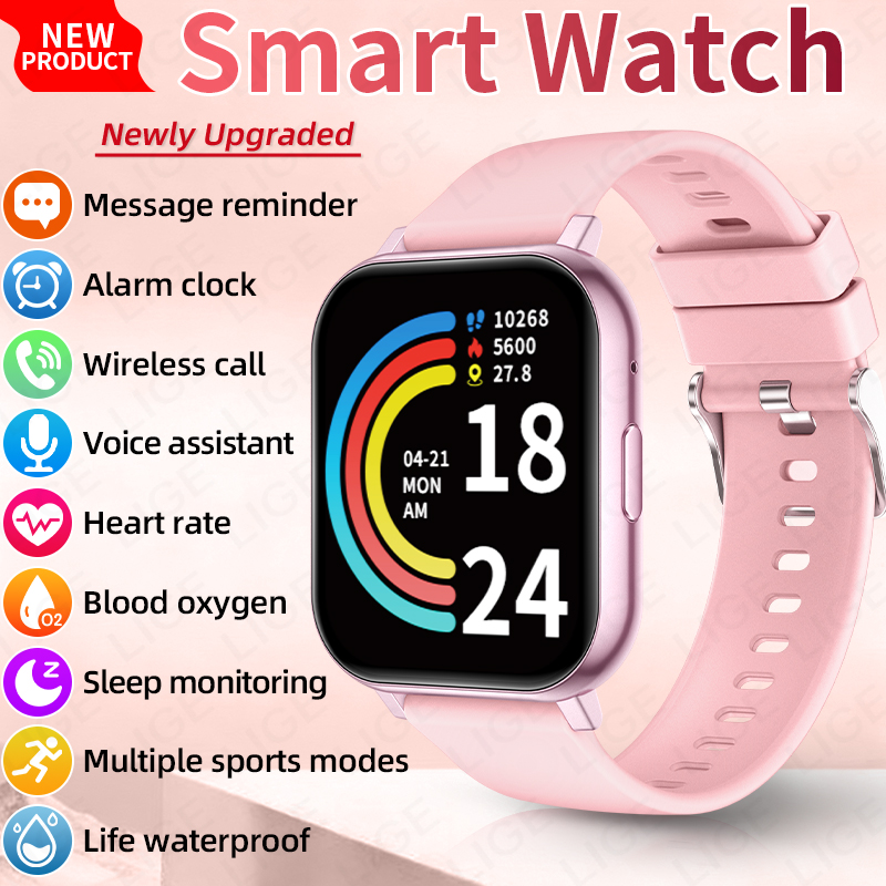 Smartwatch Watches Birthday Gift For Men - LIGE スマートウォッチ男性女性腕時計スマートウォッチメッセージフィットネスモニターブレスレット誕生日ギフト電子時計 Android IOS 用