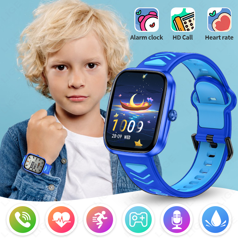 Smartwatch Watches For Kid Boy - LIGE 2026 キッズスマートウォッチ 子供用HDタッチスクリーンゲームスマートウォッチ 音楽ウォッチ 男の子