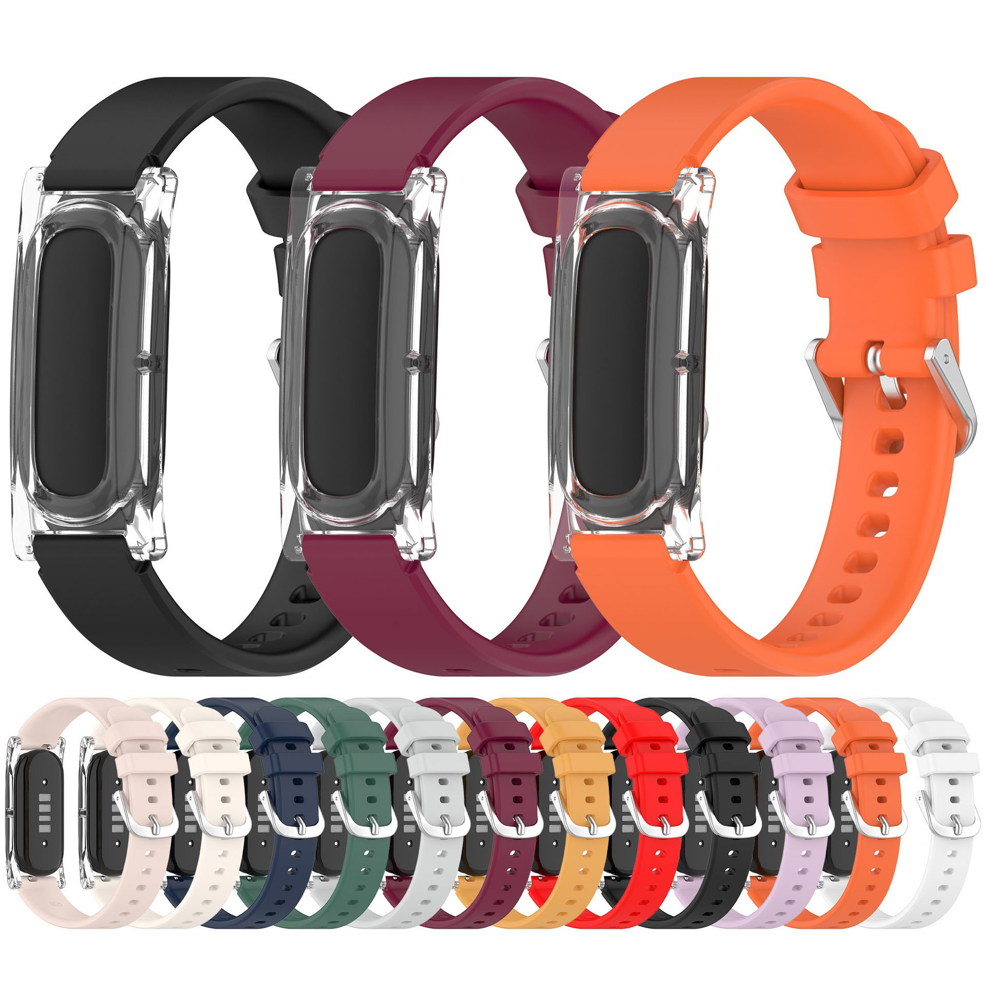 Silicone Sport Band - シリコンバンド Google Fitbit Air 交換用スポーツストラップと互換性あり 調節可能な軽量リストバンド