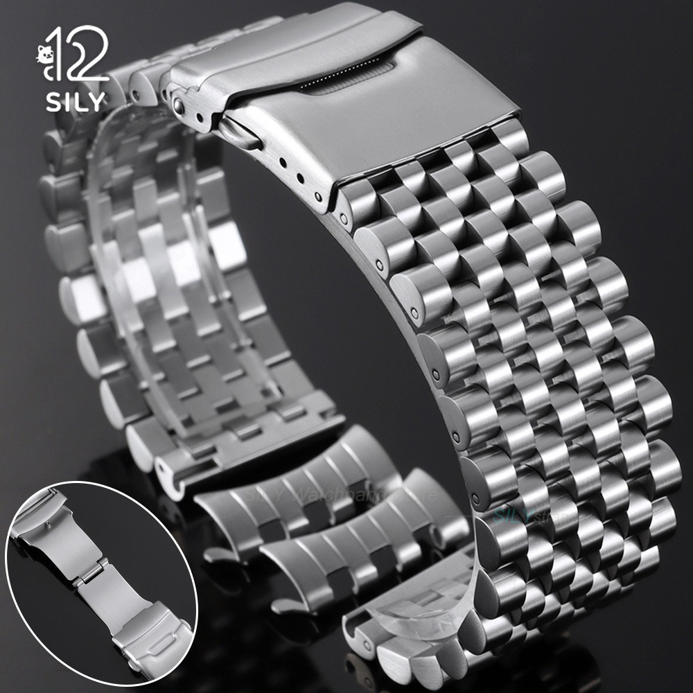 Tissot Watches Smartwatch - 20 ミリメートル 22 ミリメートル折りたたみクラスプシルバーステンレス鋼時計バンドクイックリリースストラップスマートウォッチブレスレットオメガ用セイコー用ティソ用