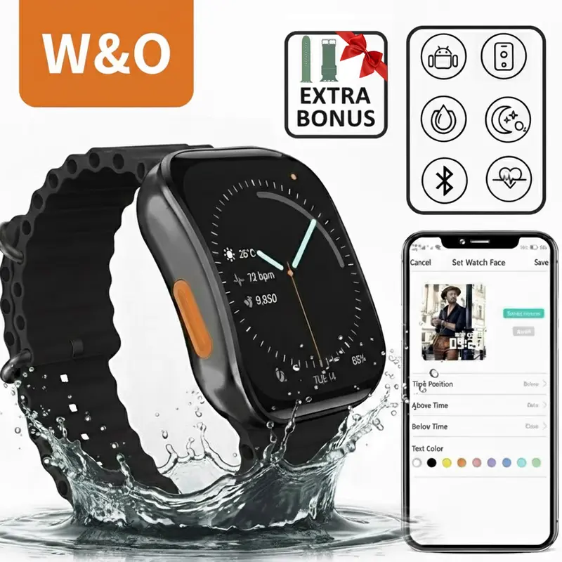 Smartwatch Watches Birthday Gift For Men - 女性男性向けスマートウォッチ、1.83インチHDフルタッチスクリーンワイヤレス通話スマートウォッチ（通話応答/発信）、アクティビティトラッカー、100以上のスポーツモード、歩数計、メッセージアラート、スポーツフィットネストラッカー、iPhone対応。ホリデーギフト、誕生日プレゼント。