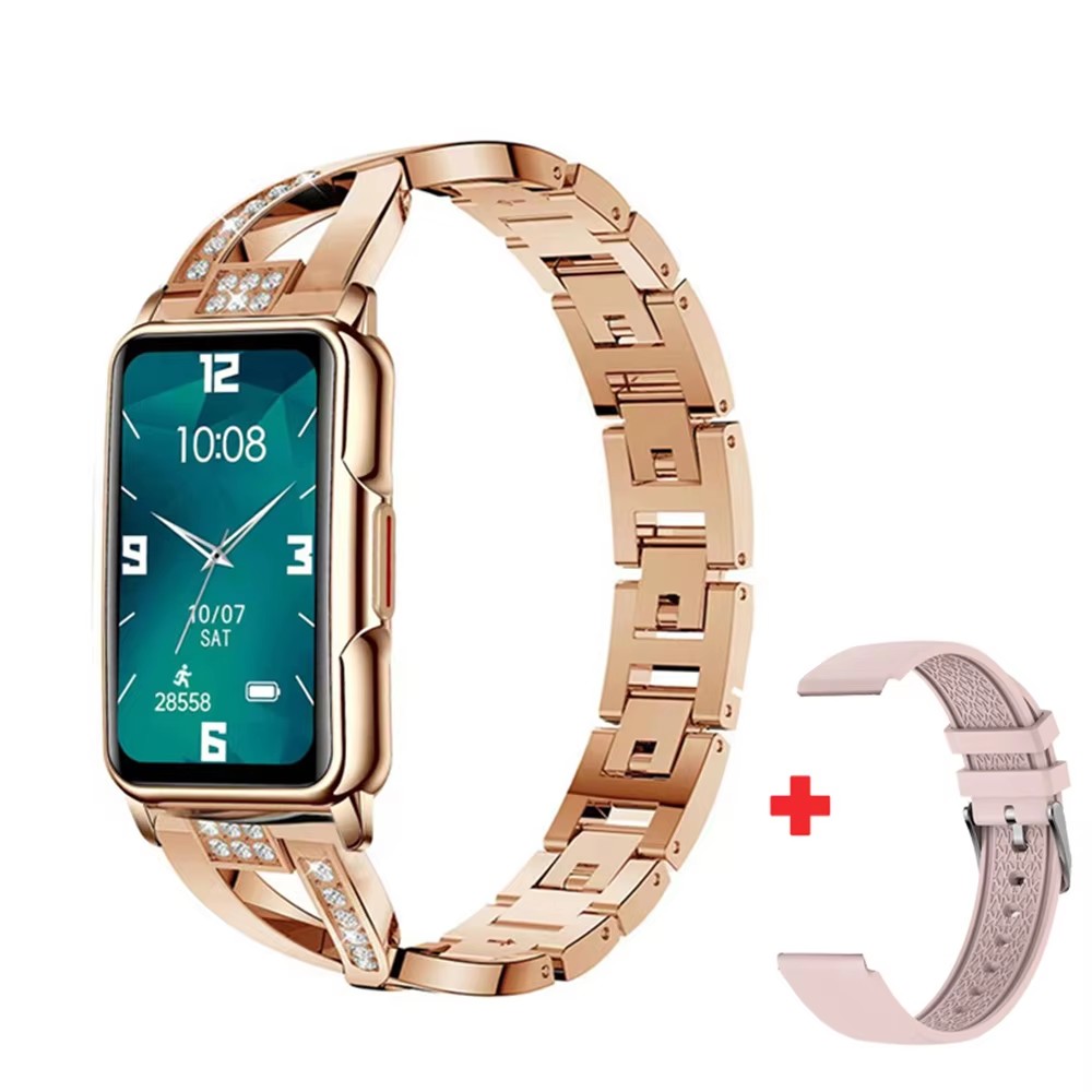 Smartwatch Ladies Watches For Women - レディーススマートウォッチ女性高級ダイヤモンド腕時計心拍数モニターフィットネストラッカースマートウォッチ Android IOS 電話用