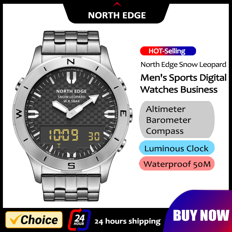 Hybrid Smartwatch - NORTH EDGE メンズ スポーツ デジタル腕時計 防水