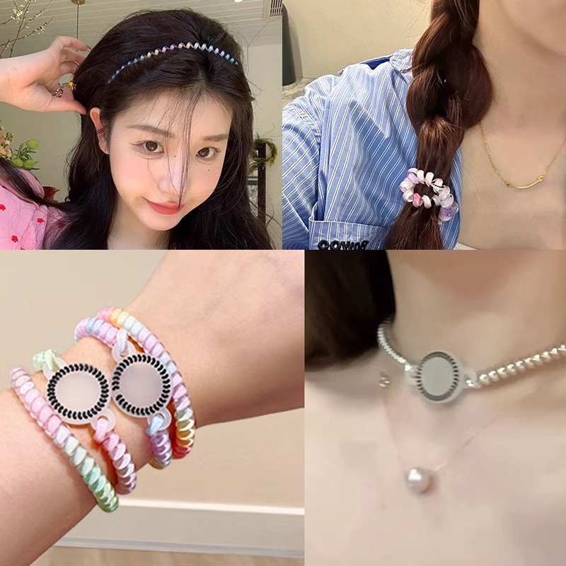 弾性ファッション電話回線ヘアバンドロープヘッドバンド女性ガー - Silicone Sport Band のレビューと価格
