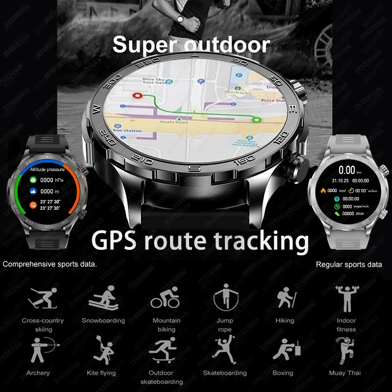 新しい GPS トラックスマートウォッチメンズ AMOLED - Smartwatch Military Watches For Men のレビューと価格