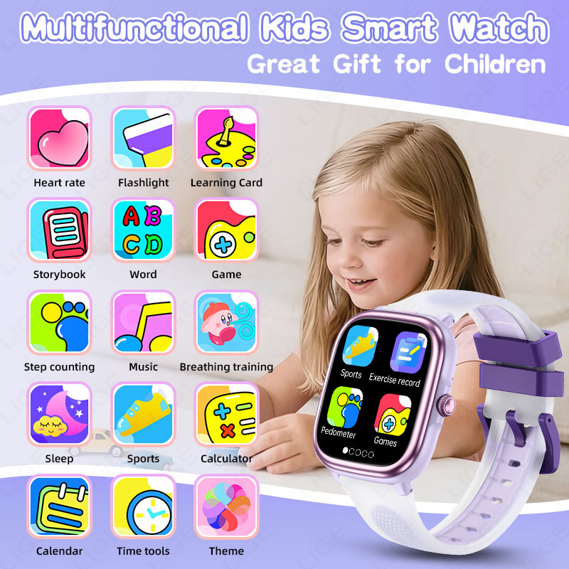 LIGE キッズスマートウォッチ 1.83 インチ心拍数睡眠 - Smartwatch Watches For Kid Boy のレビューと価格