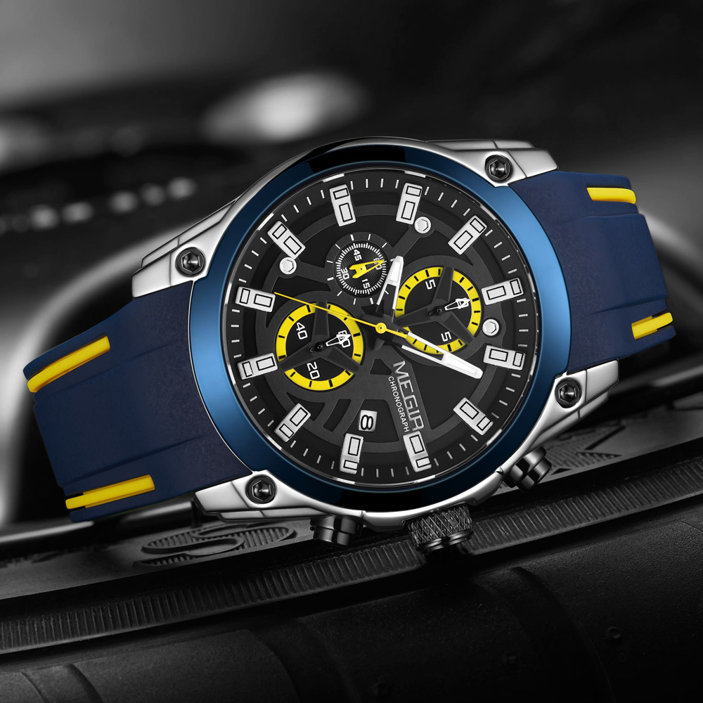 MEGIR メンズクォーツ時計トップブランドの高級ラバーバン - Silicone Sport Band のレビューと価格