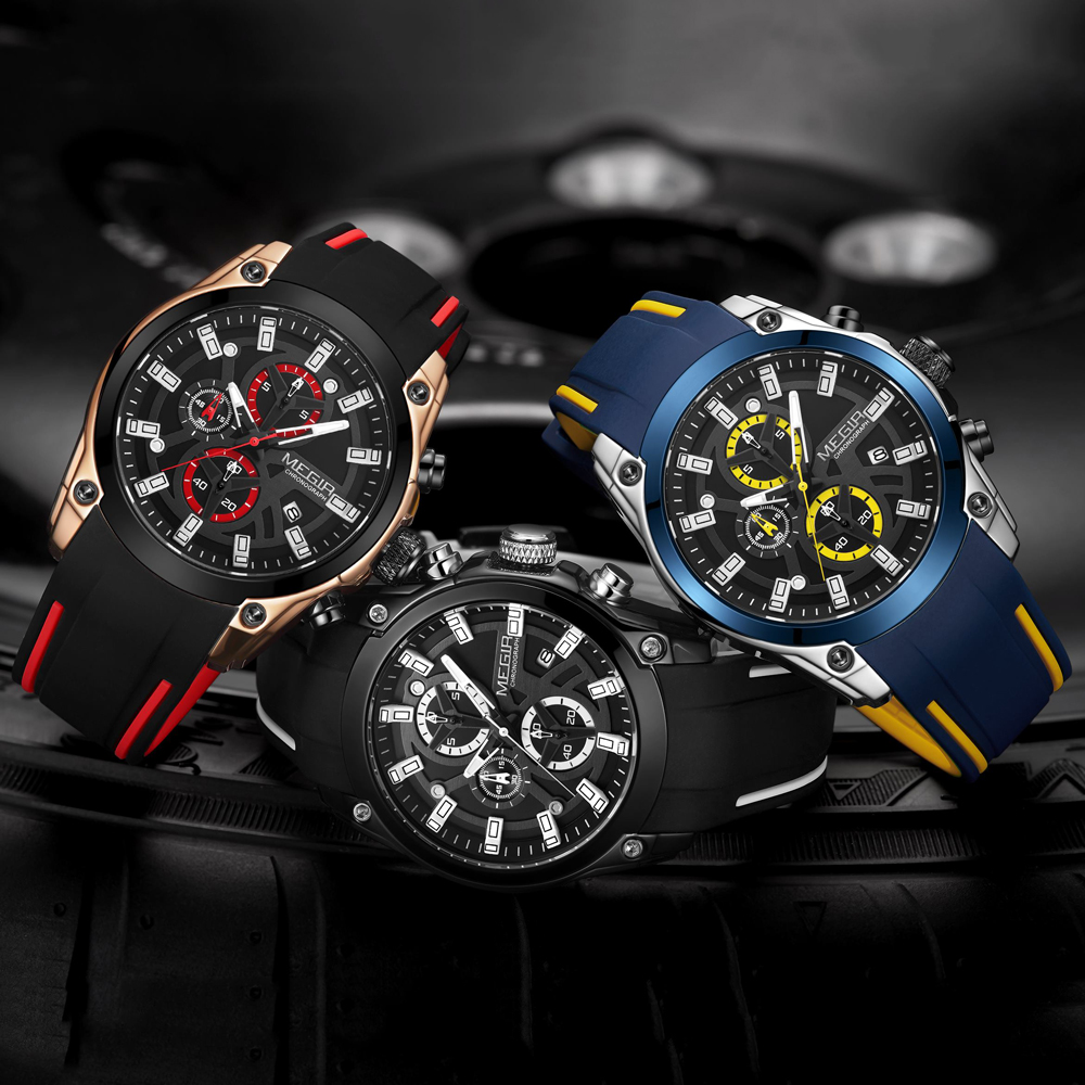 MEGIR メンズクォーツ時計トップブランドの高級ラバーバン - Silicone Sport Band のレビューと価格
