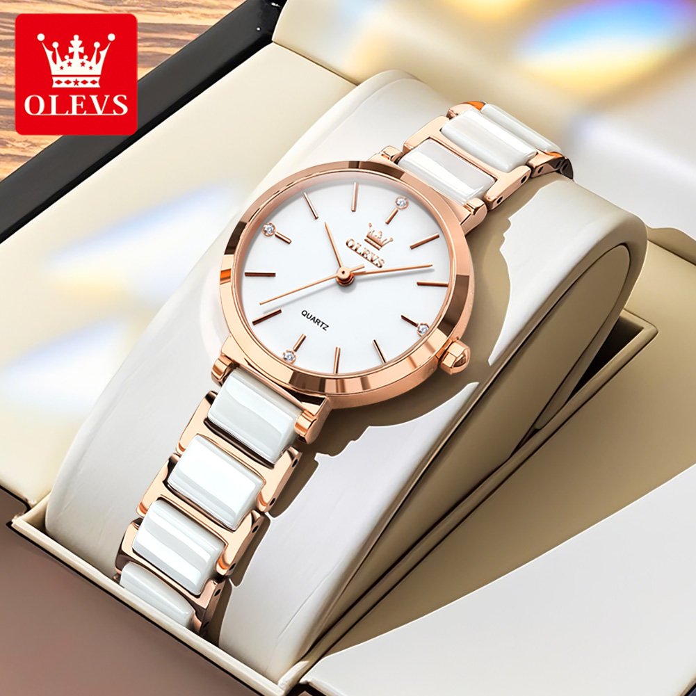 OLEVSレディース腕時計5877高級エレガントクォーツ腕時 - Analog Quartz Watch のレビューと価格