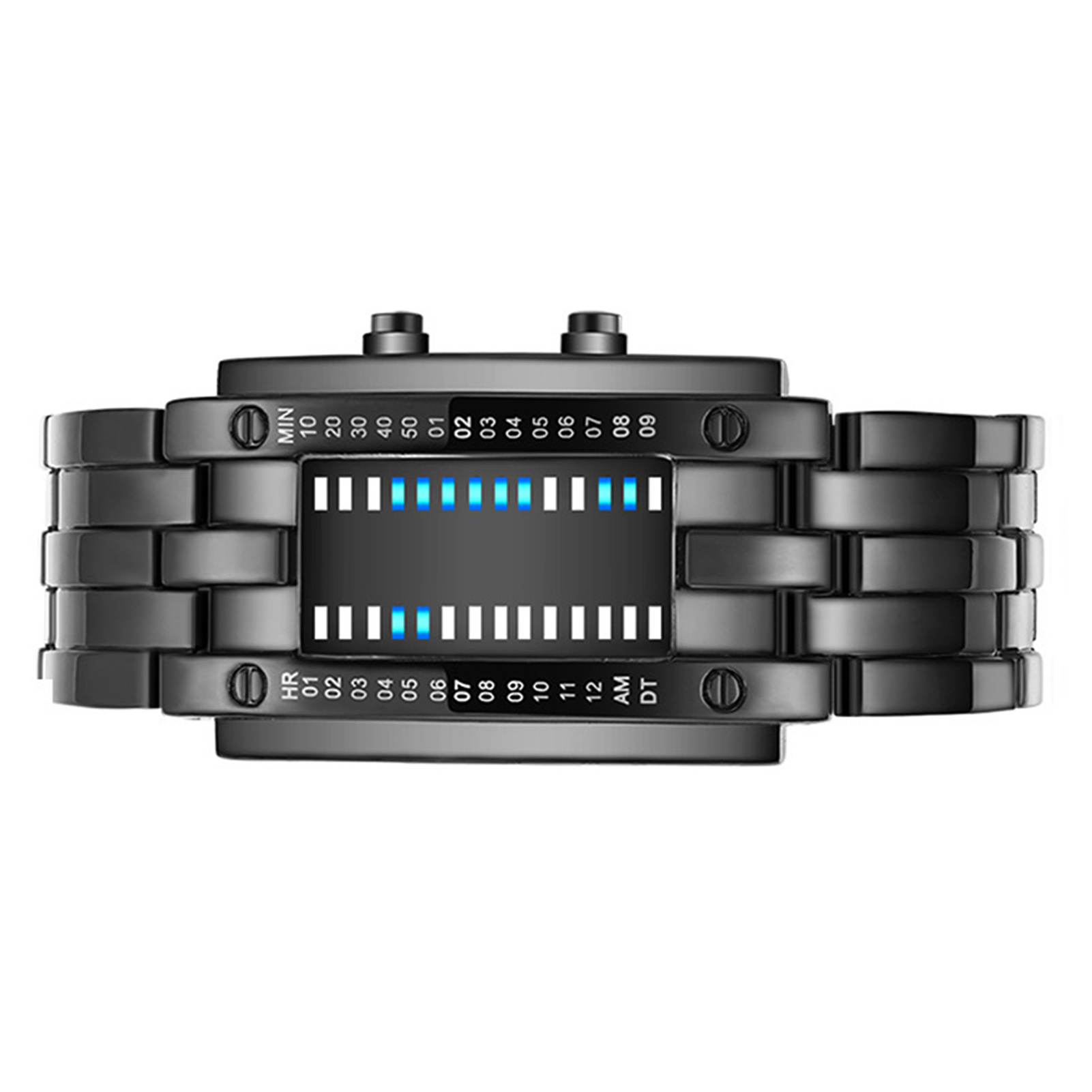 プレミアムバイナリマトリックスブルー LED デジタル電子時 - Smartwatch Premium Watches For Men のレビューと価格