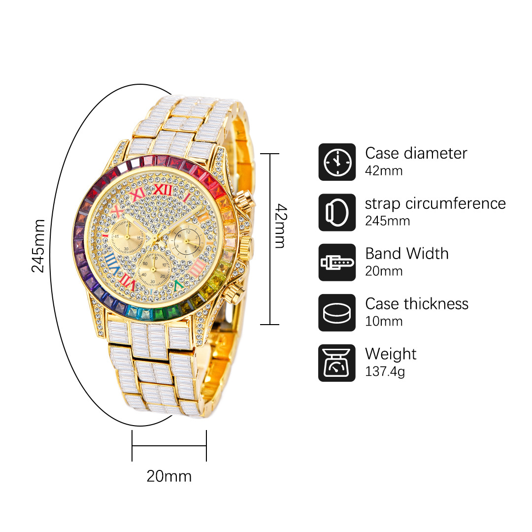 Missfox-男性用の高級クォーツ時計,長方形のレインボー - Smartwatch Watches For Men Brands のレビューと価格