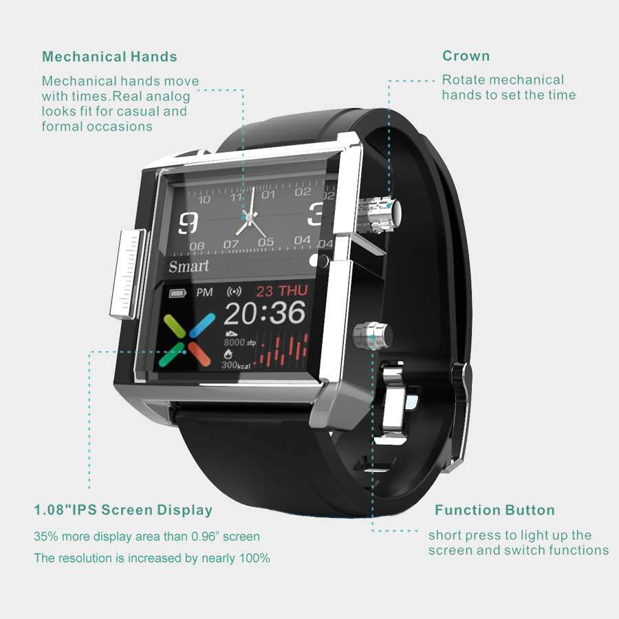 コネクテッドウォッチT9,ハイブリッドリストバンド,防水,心 - Hybrid Smartwatch のレビューと価格
