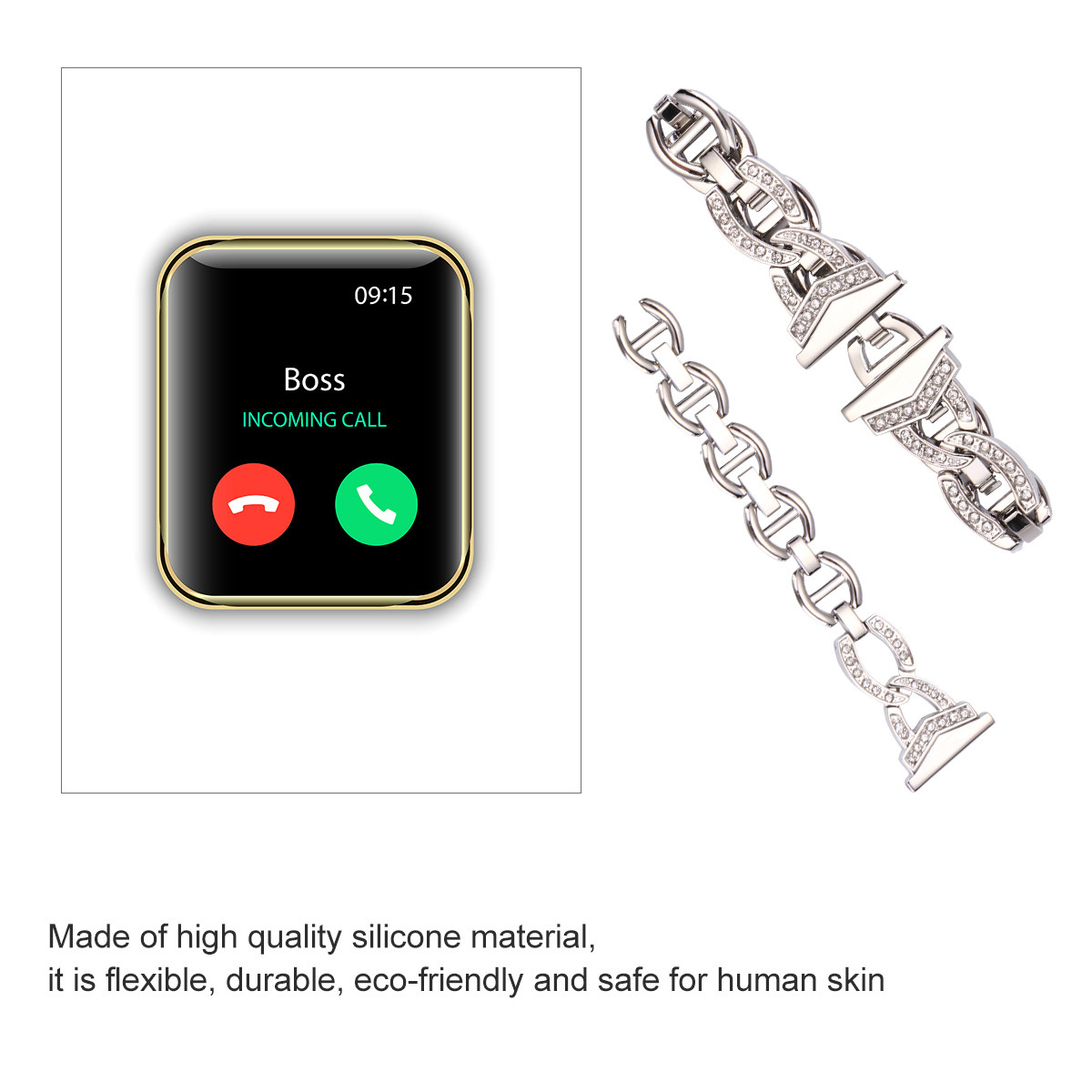 男性と女性のためのプレミアムステンレススチール製腕時計バンド - Smartwatch Premium Watches For Men のレビューと価格