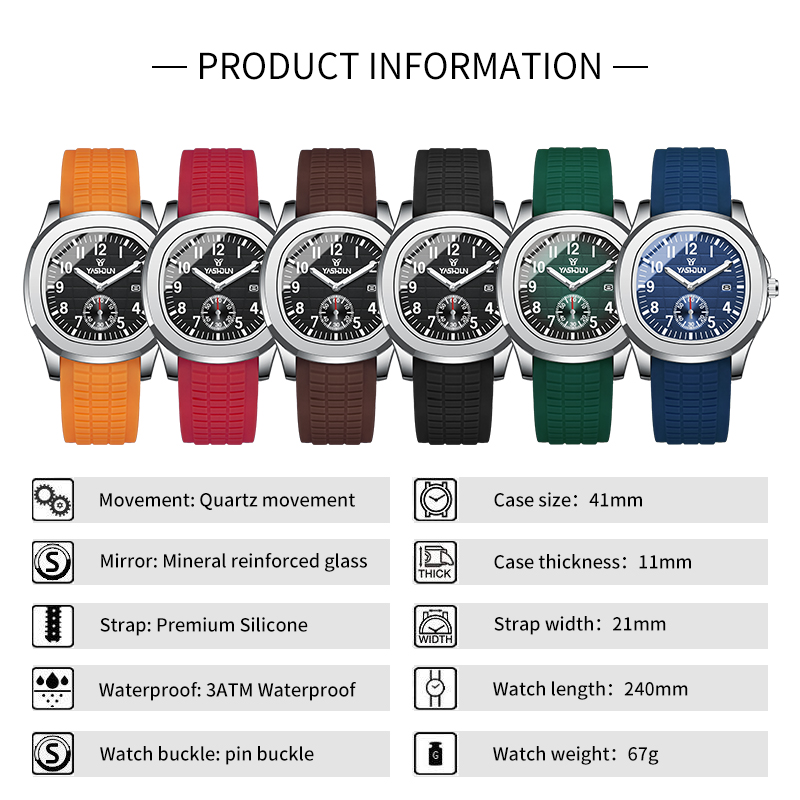 ブランドスポーツメンズ腕時計ビジネス防水男性時計発光シリコン - Silicone Sport Band のレビューと価格