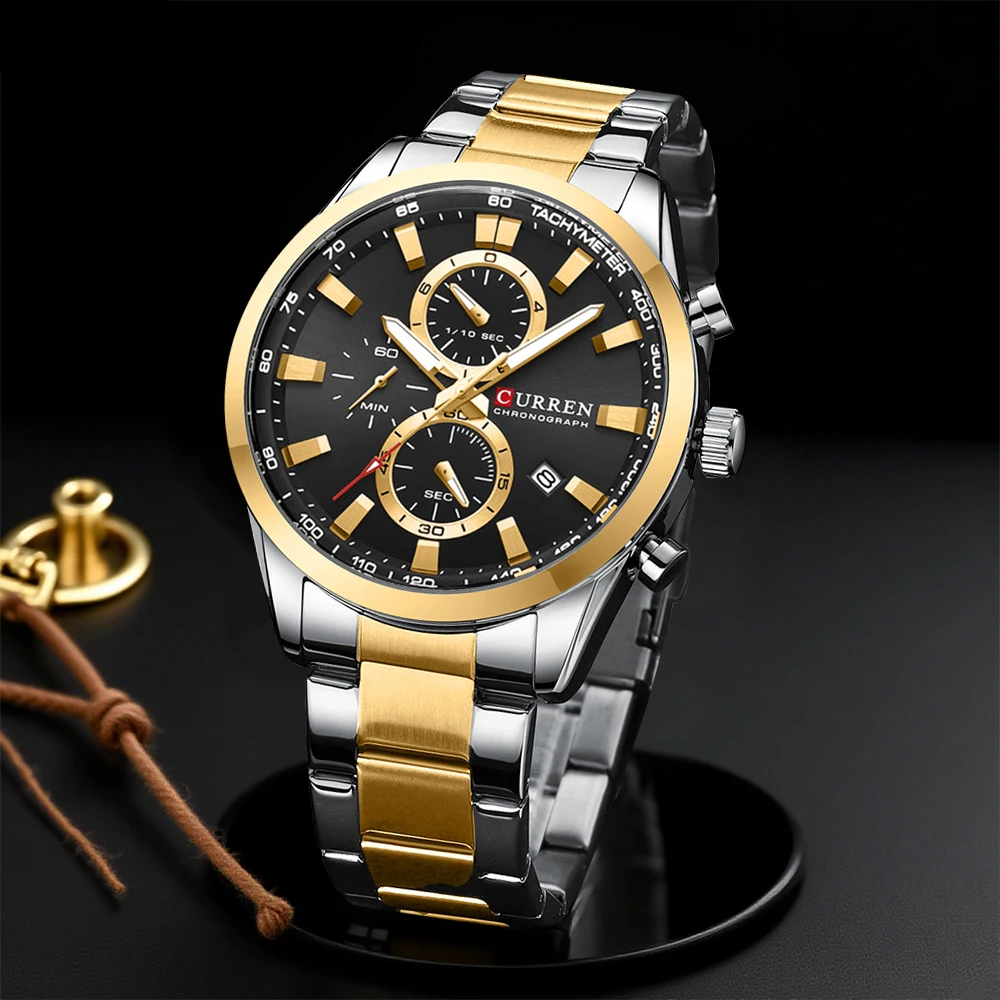 カレンカジュアルクォーツクロノスポーツ腕時計ブランド男性用ス - Analog Quartz Watch のレビューと価格