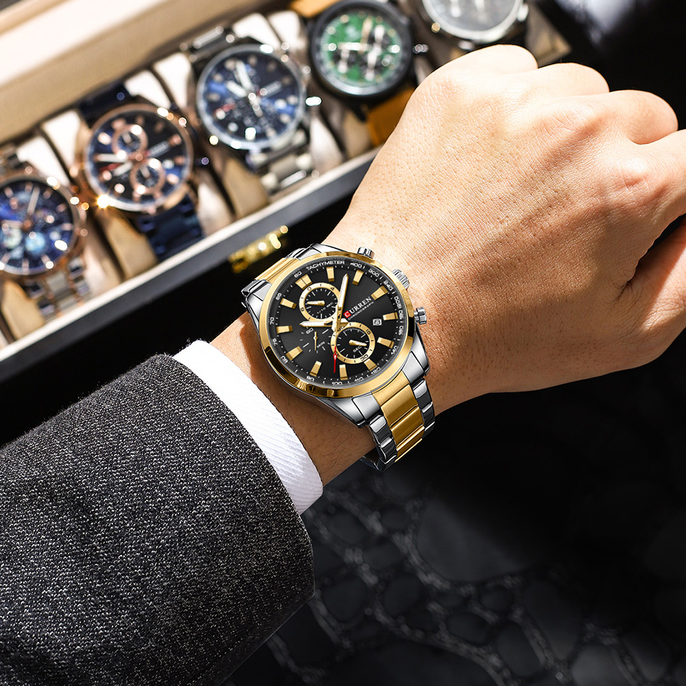 カレンカジュアルクォーツクロノスポーツ腕時計ブランド男性用ス - Analog Quartz Watch のレビューと価格