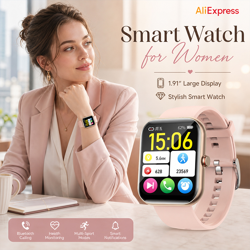 女性用スマートウォッチ BT通話 心拍数 睡眠モニター IP - Smartwatch Ladies Watches For Women のレビューと価格