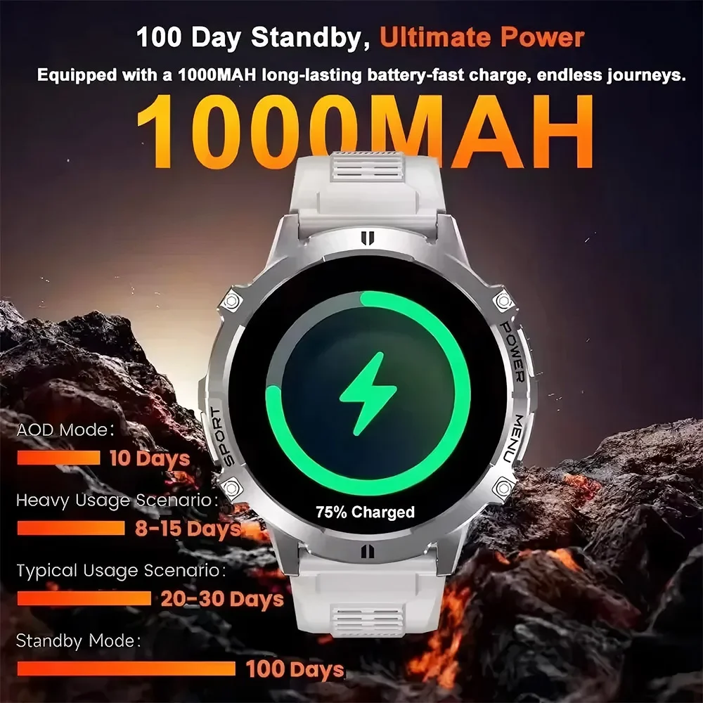 新型TANK X3ミリタリースマートウォッチ メンズ 100 - Smartwatch Military Watches For Men のレビューと価格