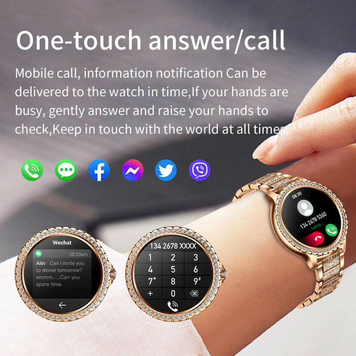 696 新しいブルートゥース通話女性スマートウォッチスポーツ - Smartwatch Ladies Watches For Women のレビューと価格