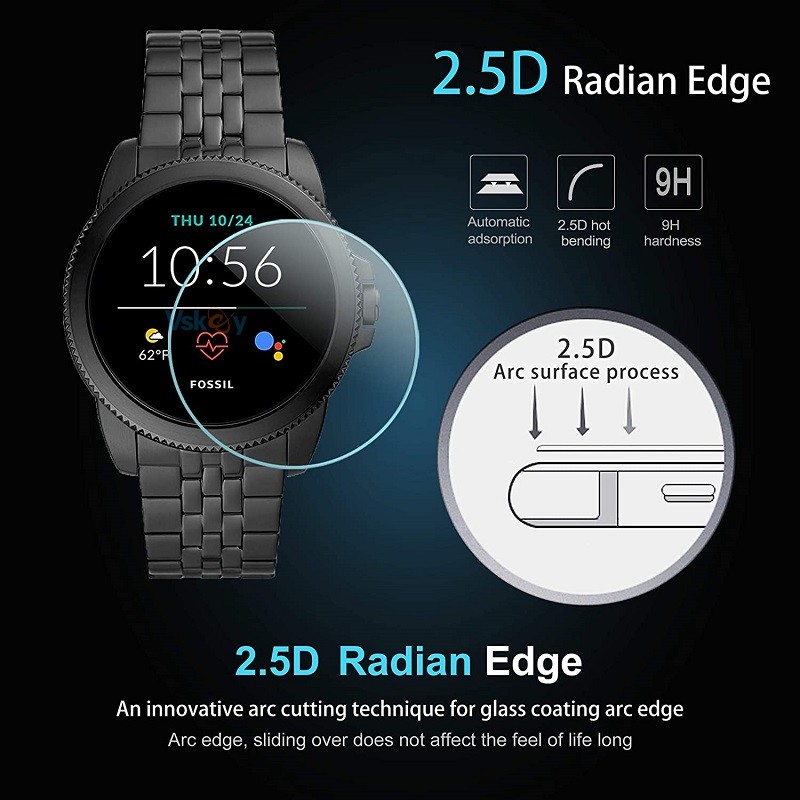 スマートウォッチスクリーンプロテクター、強化ガラス保護フィル - Fossil Watches Smartwatch Hybrid のレビューと価格