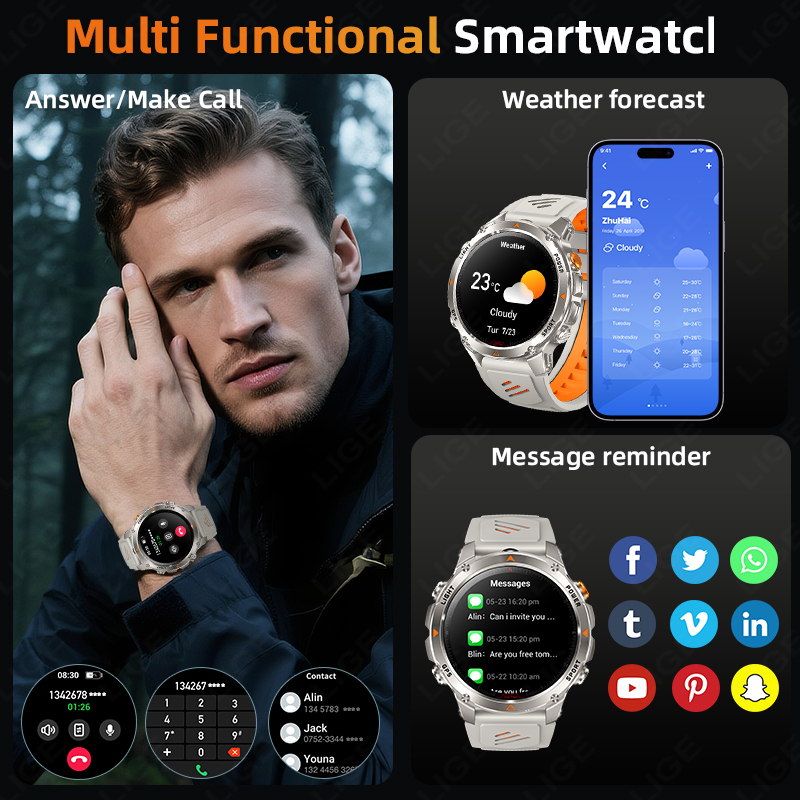 LIGE ファッションカジュアル電子マンウォッチスポーツ防水 - Analog Quartz Watch のレビューと価格