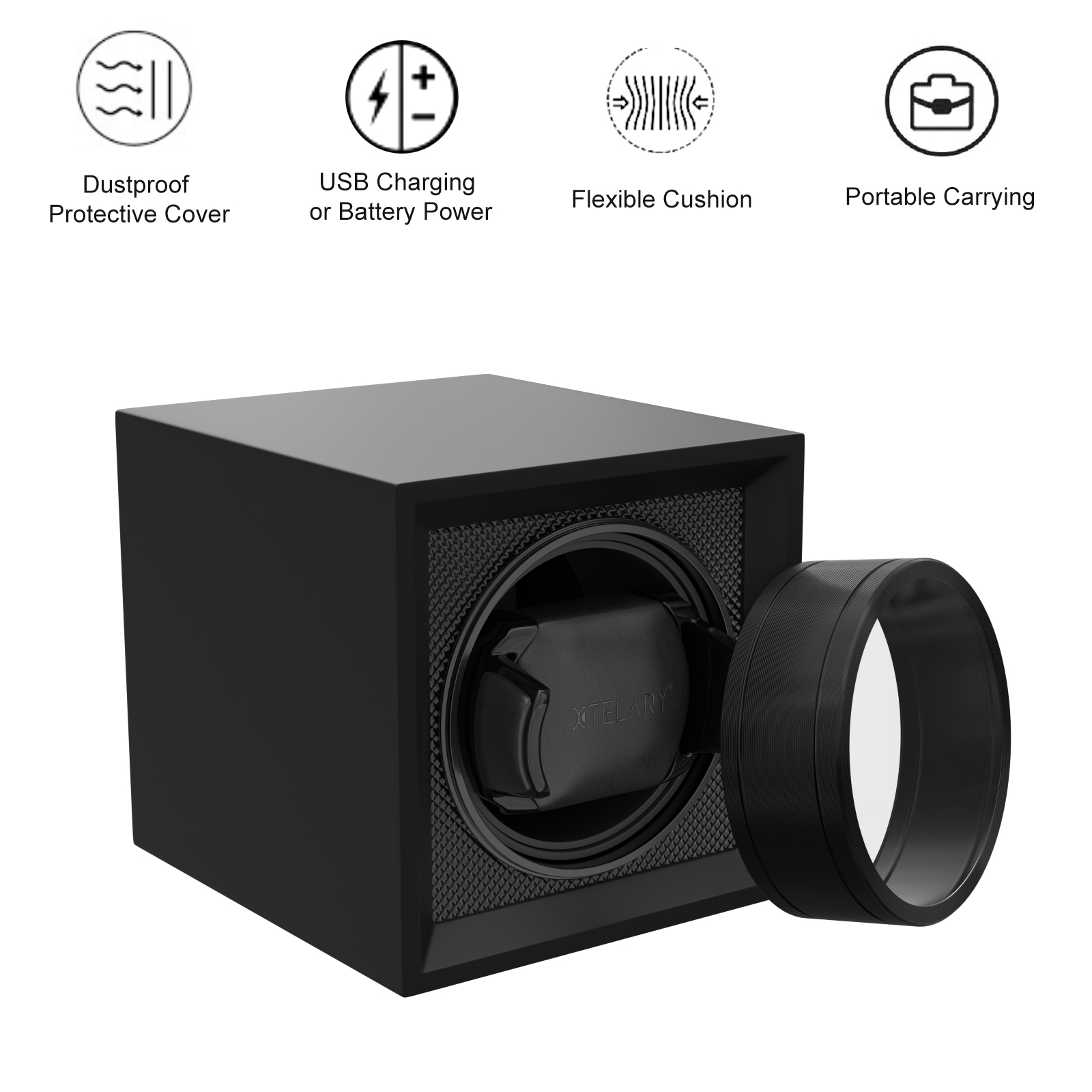 シングルウォッチワインダー 防塵カバー付き USBまたは電池 - Watch Winder Single のレビューと価格