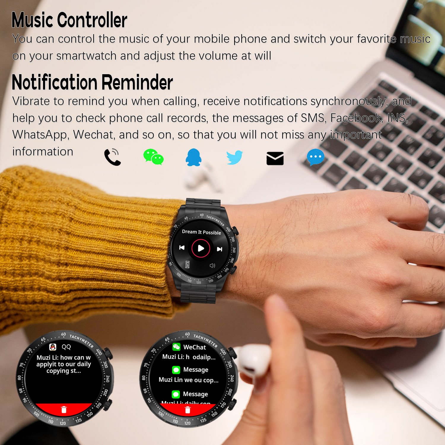 ROLLSTIMI プレミアムオールマッチ男性女性スマートウ - Smartwatch Premium Watches For Men のレビューと価格
