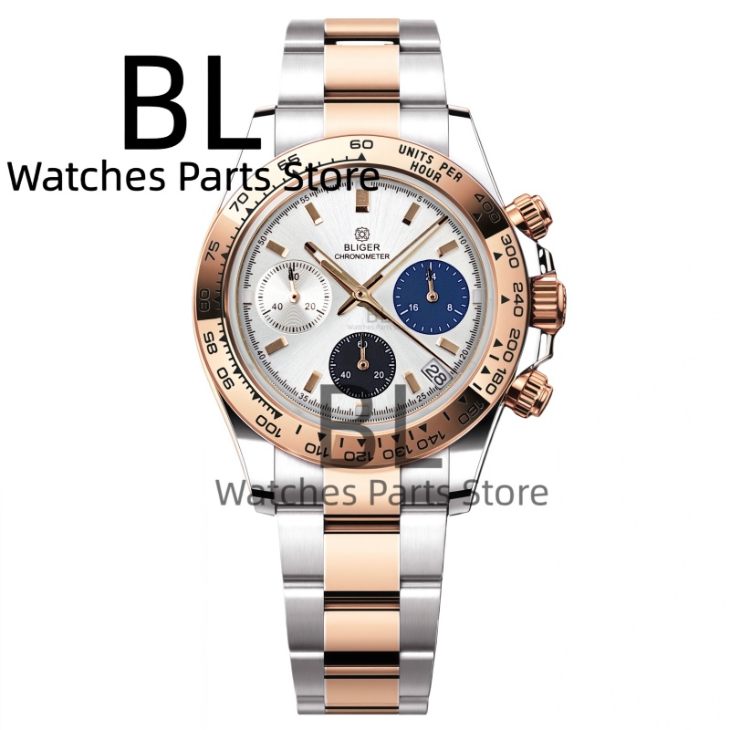 BLIGER ツートーンシルバーローズメンズ腕時計ブランド高 - Smartwatch Watches For Men Brands のレビューと価格
