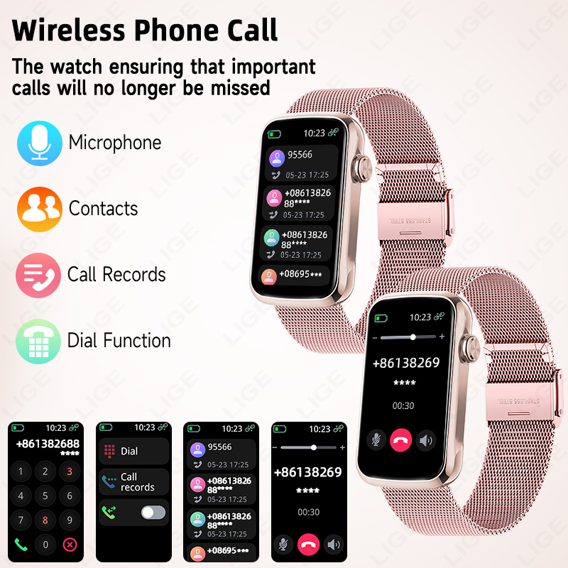 LIGE 1.47インチスマートウォッチ 男女兼用 スマート - Smartwatch Ladies Watches For Women のレビューと価格