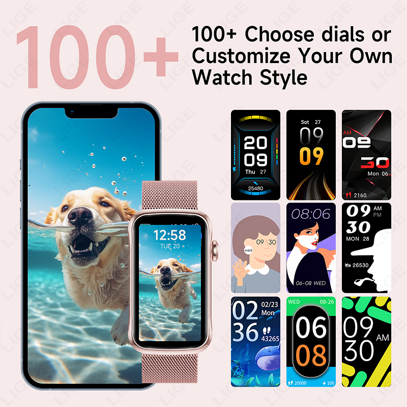 LIGE 1.47インチスマートウォッチ 男女兼用 スマート - Smartwatch Ladies Watches For Women のレビューと価格