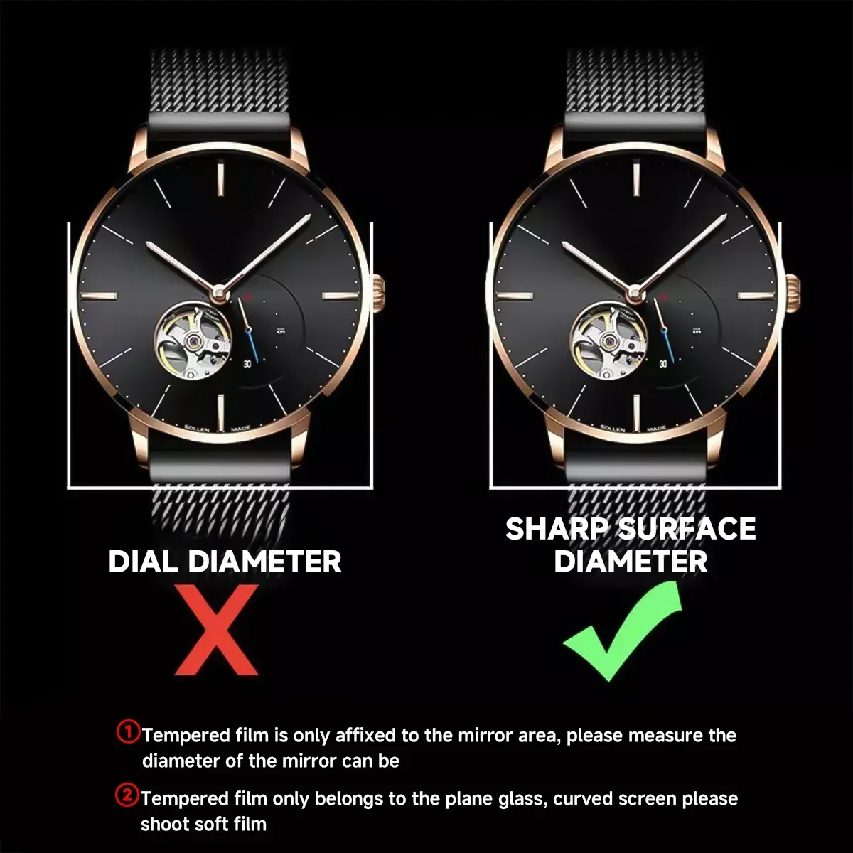 26-46 ミリメートルユニバーサル強化ガラススマートウォッ - Smart Watch Screen Protector のレビューと価格