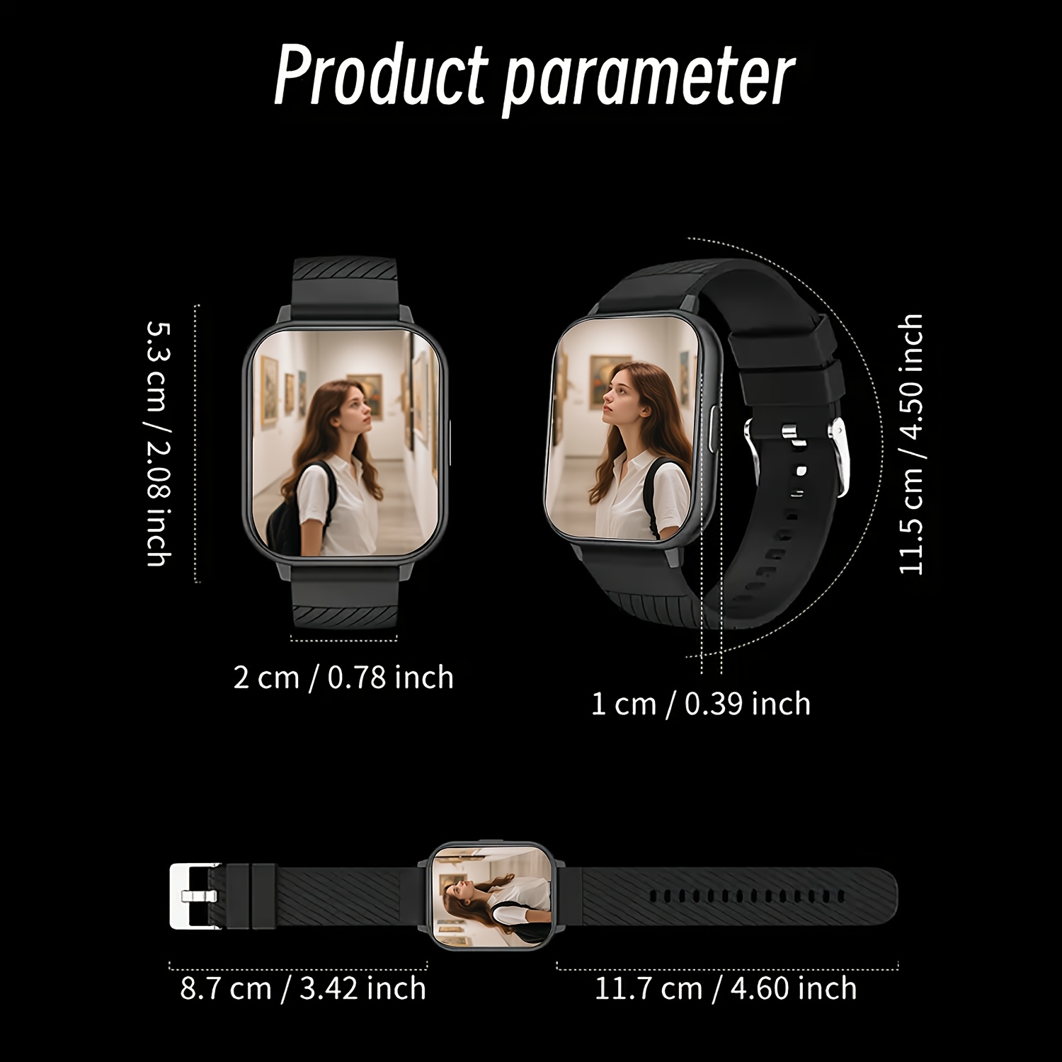 スポーツスマートウォッチ、1.83インチフルタッチスクリーン - Smartwatch Watches Birthday Gift For Men のレビューと価格
