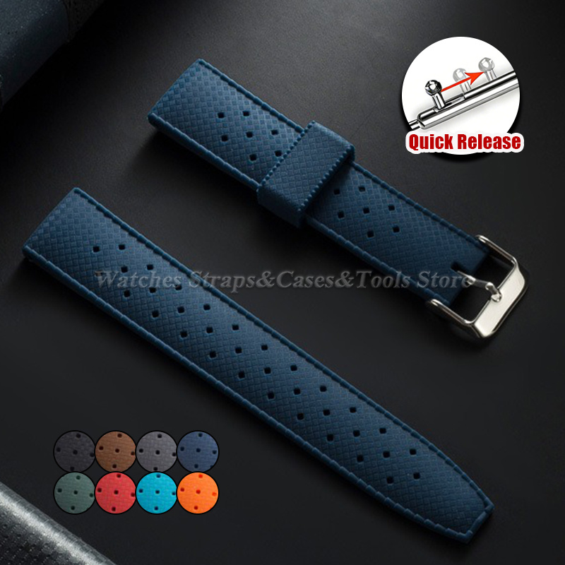 プレミアムトロピカルラバー時計ストラップ 20mm 22mm - Smartwatch Premium Watches For Men のレビューと価格