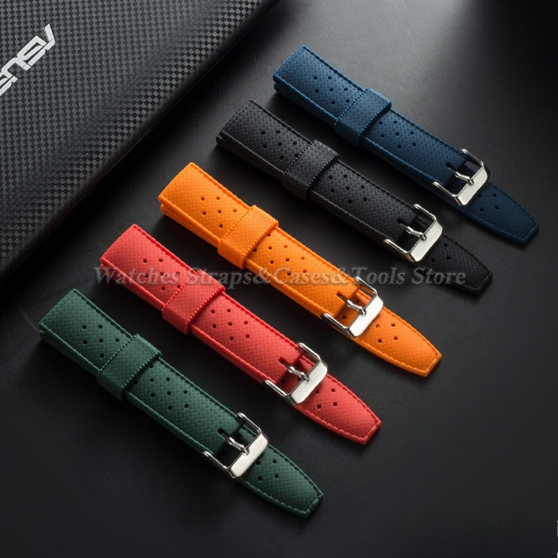 プレミアムトロピカルラバー時計ストラップ 20mm 22mm - Smartwatch Premium Watches For Men のレビューと価格