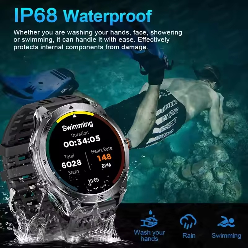 GPS スマートウォッチ IP69 防水コンパス軍事スマート - Smartwatch Premium Watches For Men のレビューと価格