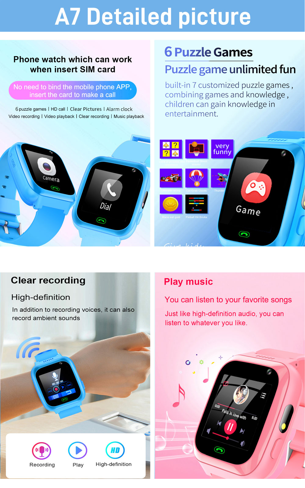 2 グラム 4 グラム子供スマートウォッチ電話ゲーム時計ミニ - Smartwatch Watches For Kid Boy のレビューと価格