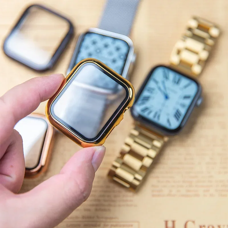 Apple Watch用ガラスおよびケース,保護バンパー,i - Smartwatch Watches Price のレビューと価格
