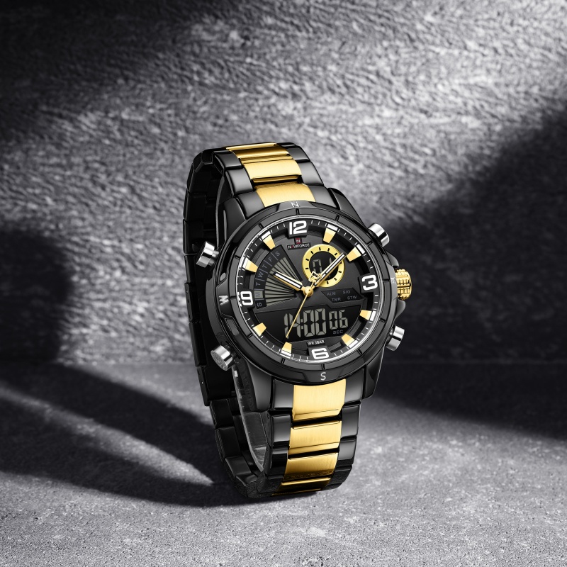 NAVIFORCE 男性デュアルディスプレイ腕時計 3ATM - Analog Quartz Watch のレビューと価格